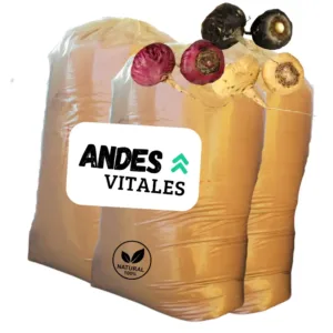 Maca Mixta en Polvo con mezcla de maca roja, negra y amarilla en envase ecológico